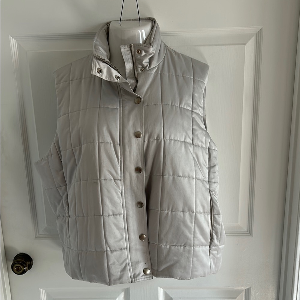 Lauren Ralph Lauren Silver Quilted Puffer Jacket